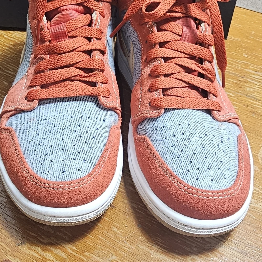 Air Jordan High-Top Sneakers in Red and Gray